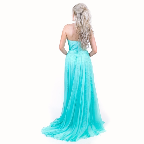 Mint Green Pageant Dress with Overlay Train - Picture 5 of 8